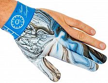Перчатка бильярдная на левую руку с принтом в голубых тонах, Longoni, коллекция Gustavo Torregiani